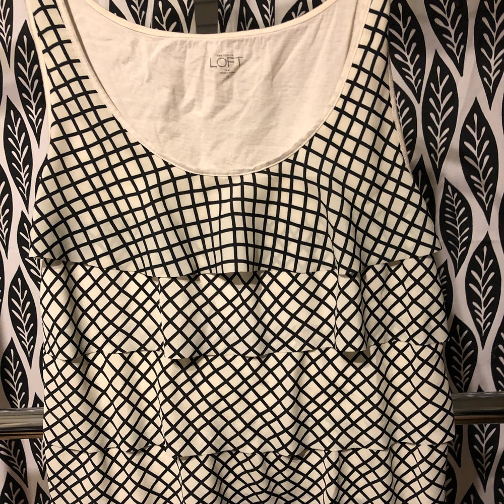 Loft cream and white top